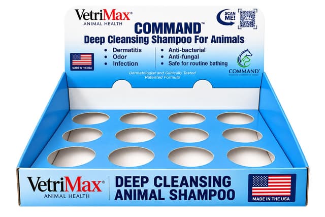Complimentary CMND4 countertop display for Command Deep Cleansing Shampoo