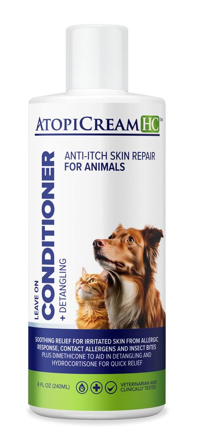Soothing relief for animals with irritated skin from allergic response, contact allergens and insect bites. Plus detangling. 